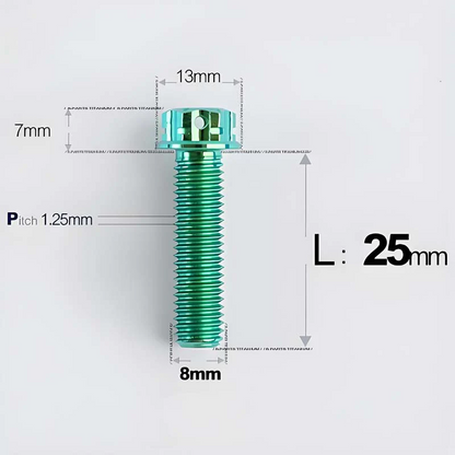 Titanium Motorcycle Mirror Base Mounting Bolts – M8 / M10 for TANAX AOS3 & AOS4