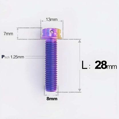 M8x10-120mm T40 Torx Titanium Bolts for Motorcycle