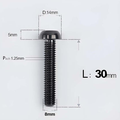 M8x15-50mm Titanium Button Head Bolts for Bicycle & Motorcycle Brake Caliper Fastening