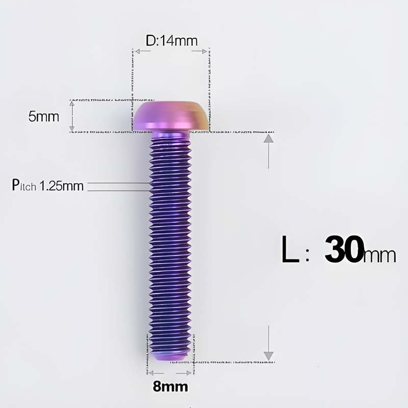 M8x15-50mm Titanium Button Head Bolts for Bicycle & Motorcycle Brake Caliper Fastening
