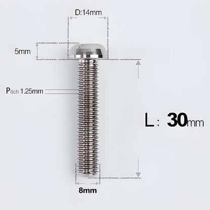 M8x15-50mm Titanium Button Head Bolts for Bicycle & Motorcycle Brake Caliper Fastening