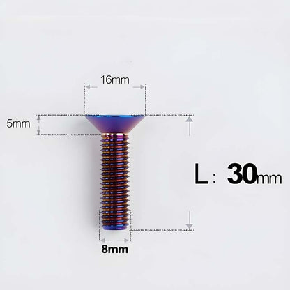 M8x16-85mm Titanium Flat Head Countersunk Bolts For E-bike and Motorcycle