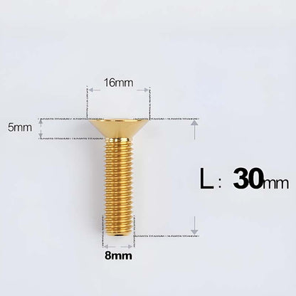 M8x16-85mm Titanium Flat Head Countersunk Bolts For E-bike and Motorcycle