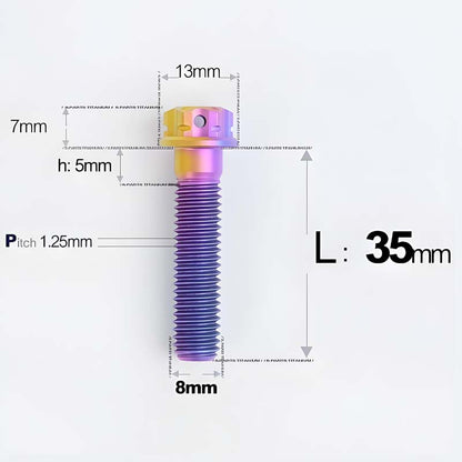 M8x10-120mm T40 Torx Titanium Bolts for Motorcycle