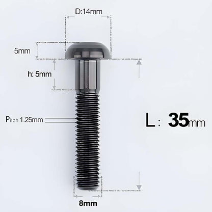 M8x15-50mm Titanium Button Head Bolts for Bicycle & Motorcycle Brake Caliper Fastening