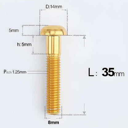 M8x15-50mm Titanium Button Head Bolts for Bicycle & Motorcycle Brake Caliper Fastening