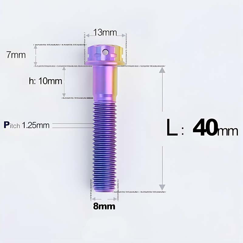 M8x10-120mm T40 Torx Titanium Bolts for Motorcycle