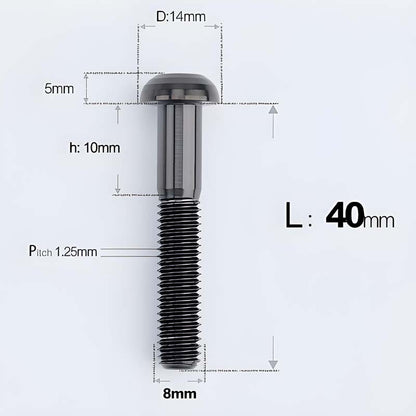 M8x15-50mm Titanium Button Head Bolts for Bicycle & Motorcycle Brake Caliper Fastening