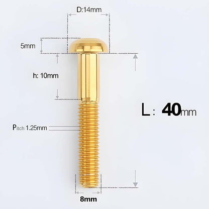 M8x15-50mm Titanium Button Head Bolts for Bicycle & Motorcycle Brake Caliper Fastening