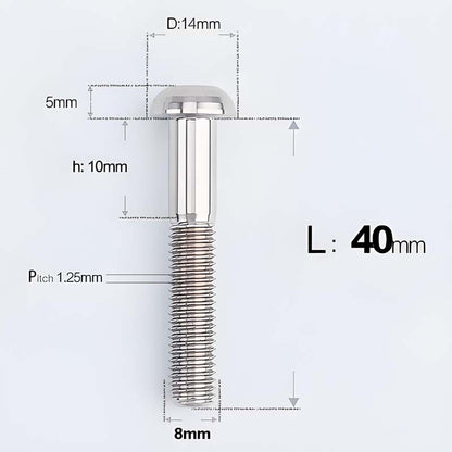 M8x15-50mm Titanium Button Head Bolts for Bicycle & Motorcycle Brake Caliper Fastening