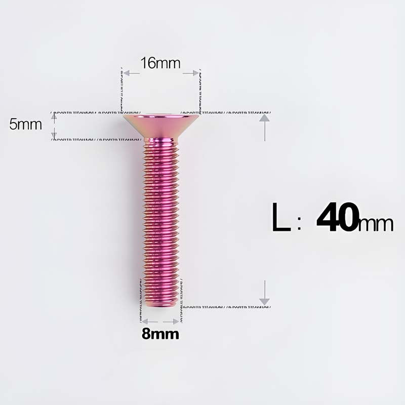 M8x16-85mm Titanium Flat Head Countersunk Bolts For E-bike and Motorcycle