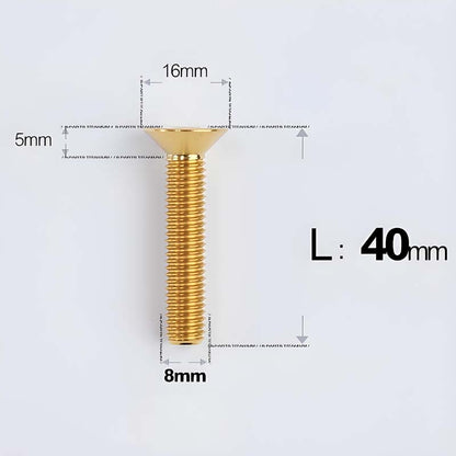 M8x16-85mm Titanium Flat Head Countersunk Bolts For E-bike and Motorcycle