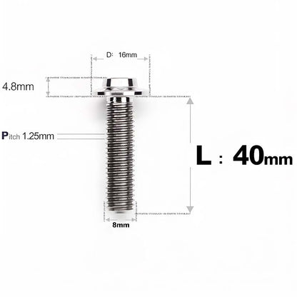 M8x15-50mm Titanium Torx T40 Bolts for Motorcycle