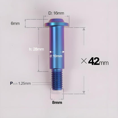 M8x42mm Titanium Motorcycle Shoulder Bolts for Akrapovic Exhaust Hanger