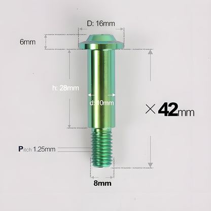 M8x42mm Titanium Motorcycle Shoulder Bolts for Akrapovic Exhaust Hanger