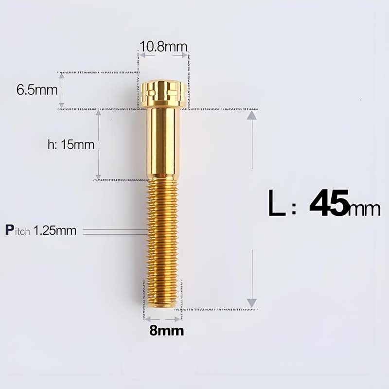 M8x15-45mm Split-Type Titanium Bolts For Bibi Handlebar Base Of Motorcycles & Electric Scooters