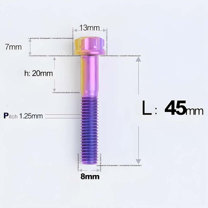 M8x10-120mm T40 Torx Titanium Bolts for Motorcycle