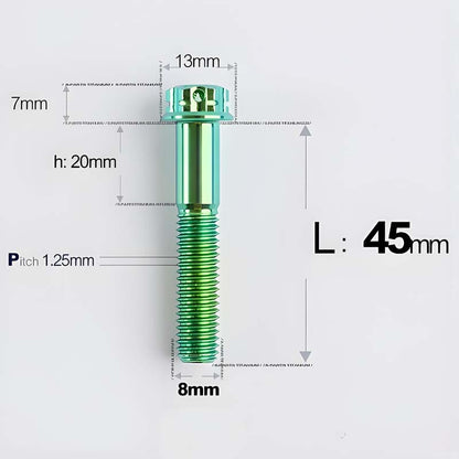 M8x10-120mm T40 Torx Titanium Bolts for Motorcycle