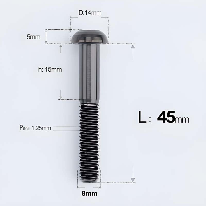 M8x15-50mm Titanium Button Head Bolts for Bicycle & Motorcycle Brake Caliper Fastening