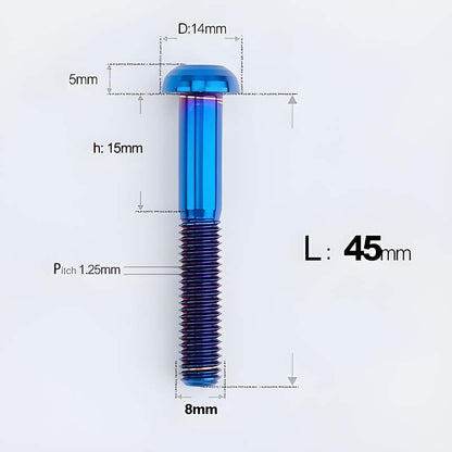 M8x15-50mm Titanium Button Head Bolts for Bicycle & Motorcycle Brake Caliper Fastening