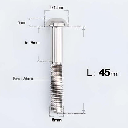 M8x15-50mm Titanium Button Head Bolts for Bicycle & Motorcycle Brake Caliper Fastening