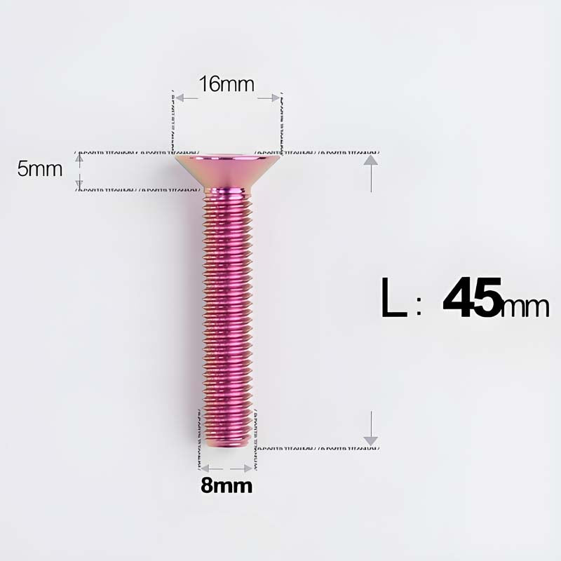 M8x16-85mm Titanium Flat Head Countersunk Bolts For E-bike and Motorcycle
