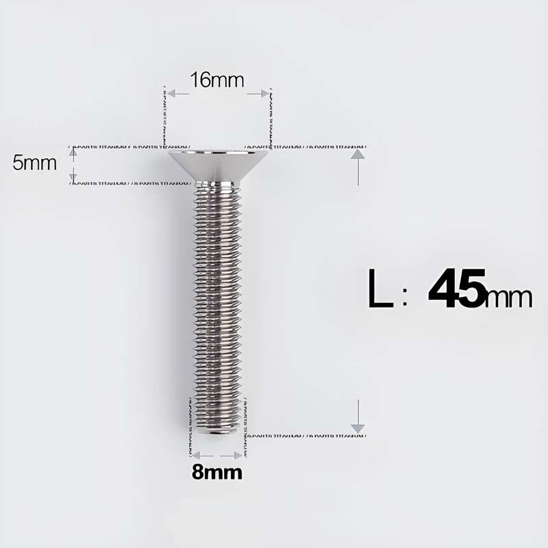 M8x16-85mm Titanium Flat Head Countersunk Bolts For E-bike and Motorcycle