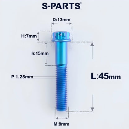 M8x10-120mm T40 Torx Titanium Bolts for Motorcycle