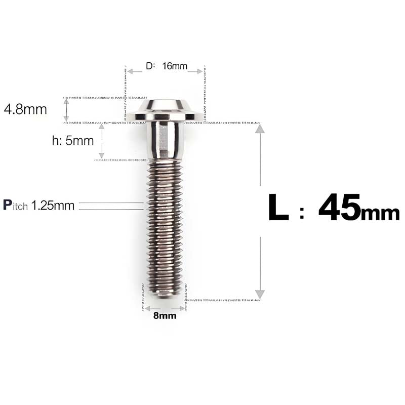 M8x15-50mm Titanium Torx T40 Bolts for Motorcycle