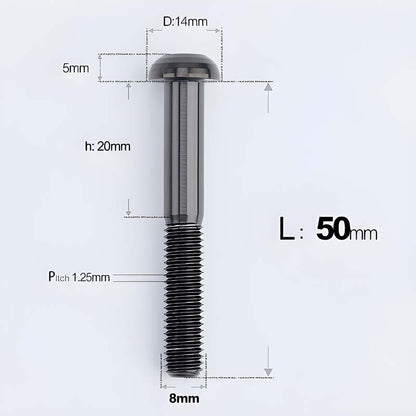 M8x15-50mm Titanium Button Head Bolts for Bicycle & Motorcycle Brake Caliper Fastening