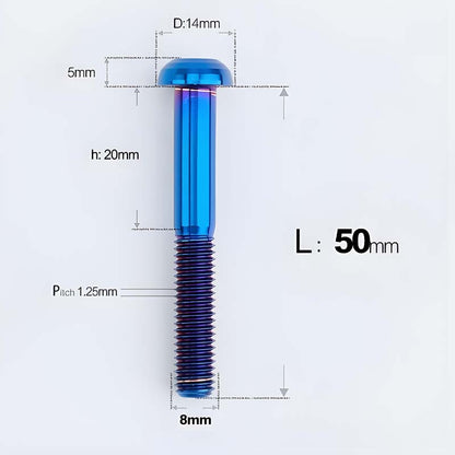 M8x15-50mm Titanium Button Head Bolts for Bicycle & Motorcycle Brake Caliper Fastening