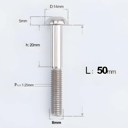 M8x15-50mm Titanium Button Head Bolts for Bicycle & Motorcycle Brake Caliper Fastening