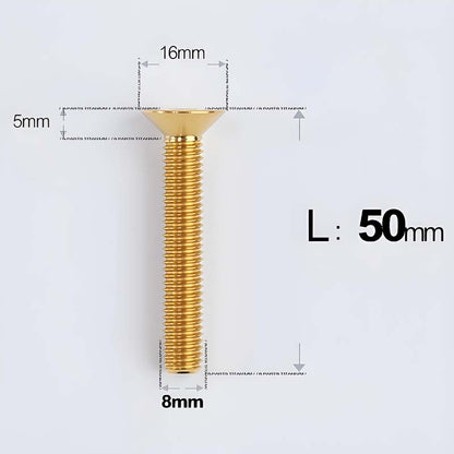 M8x16-85mm Titanium Flat Head Countersunk Bolts For E-bike and Motorcycle