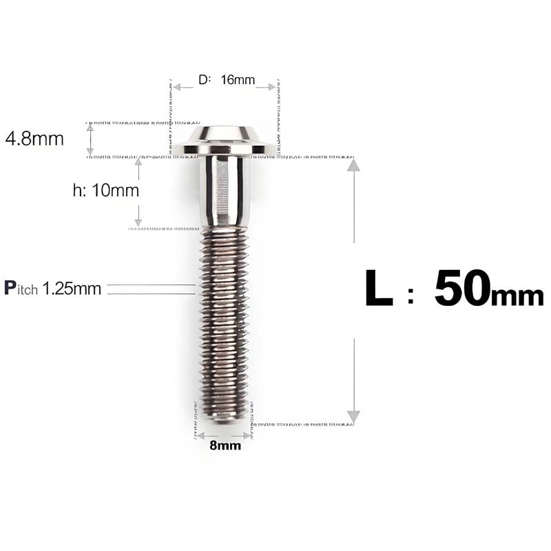 M8x15-50mm Titanium Torx T40 Bolts for Motorcycle
