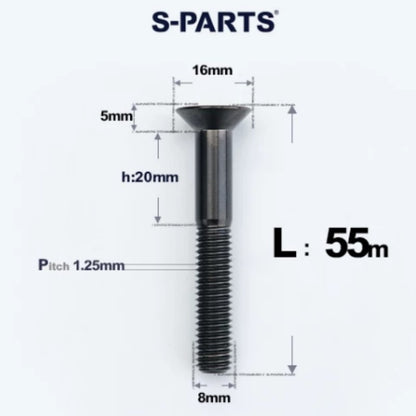 M8x16-85mm Titanium Flat Head Countersunk Bolts For E-bike and Motorcycle