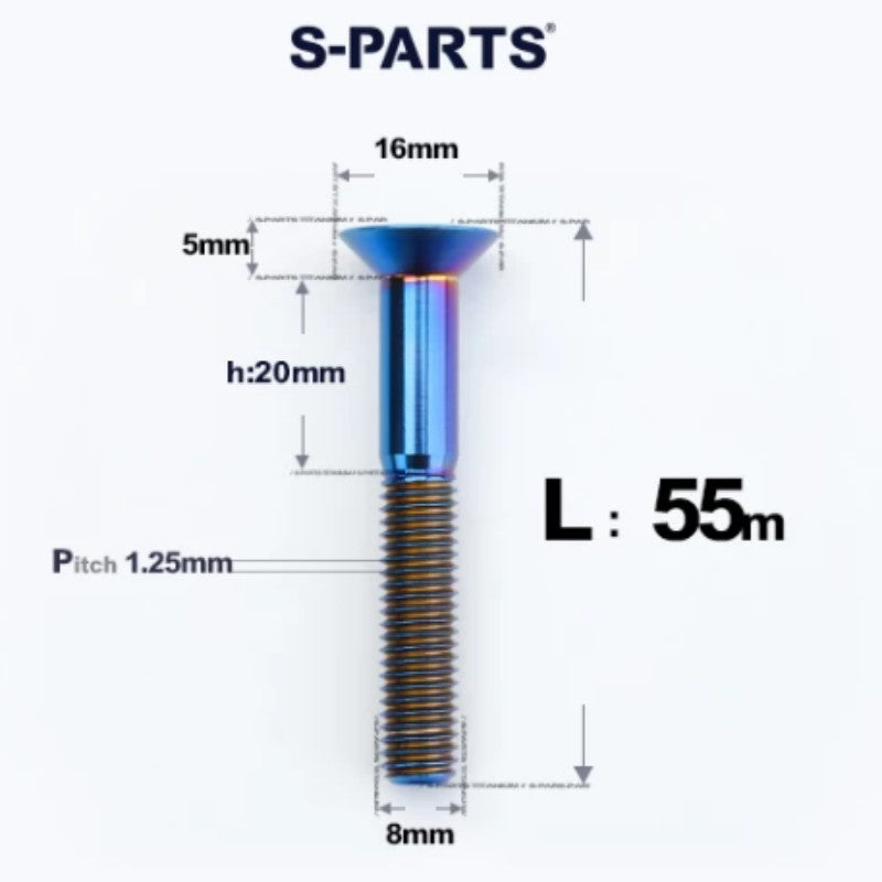 M8x16-85mm Titanium Flat Head Countersunk Bolts For E-bike and Motorcycle
