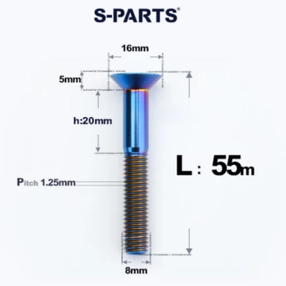 M8x16-85mm Titanium Flat Head Countersunk Bolts For E-bike and Motorcycle