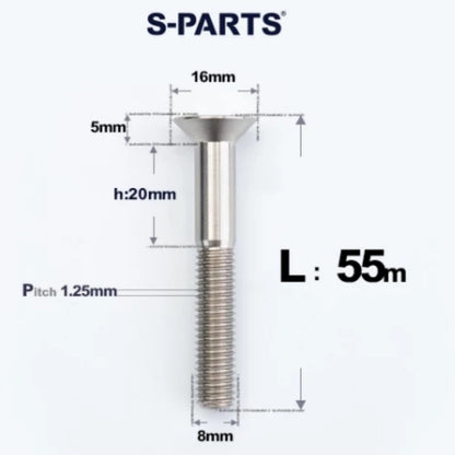 M8x16-85mm Titanium Flat Head Countersunk Bolts For E-bike and Motorcycle