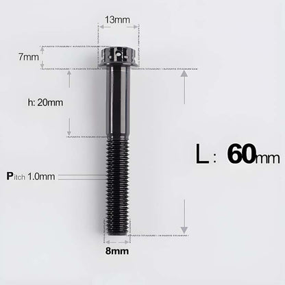 M8x20-60mm Titanium Motorcycle Bolts with 1mm Pitch
