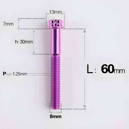 M8x10-120mm T40 Torx Titanium Bolts for Motorcycle