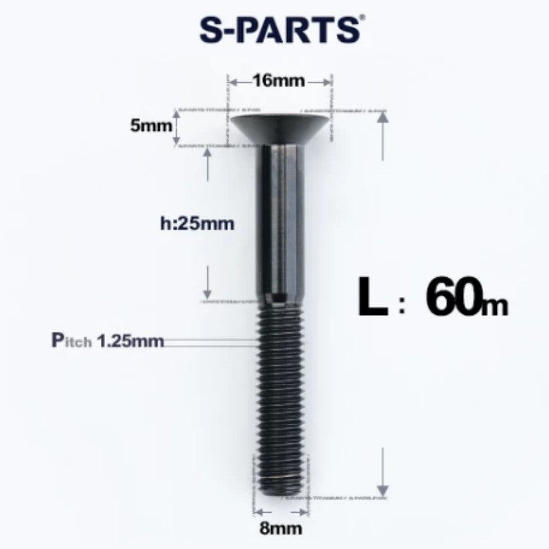 M8x16-85mm Titanium Flat Head Countersunk Bolts For E-bike and Motorcycle