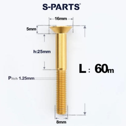 M8x16-85mm Titanium Flat Head Countersunk Bolts For E-bike and Motorcycle