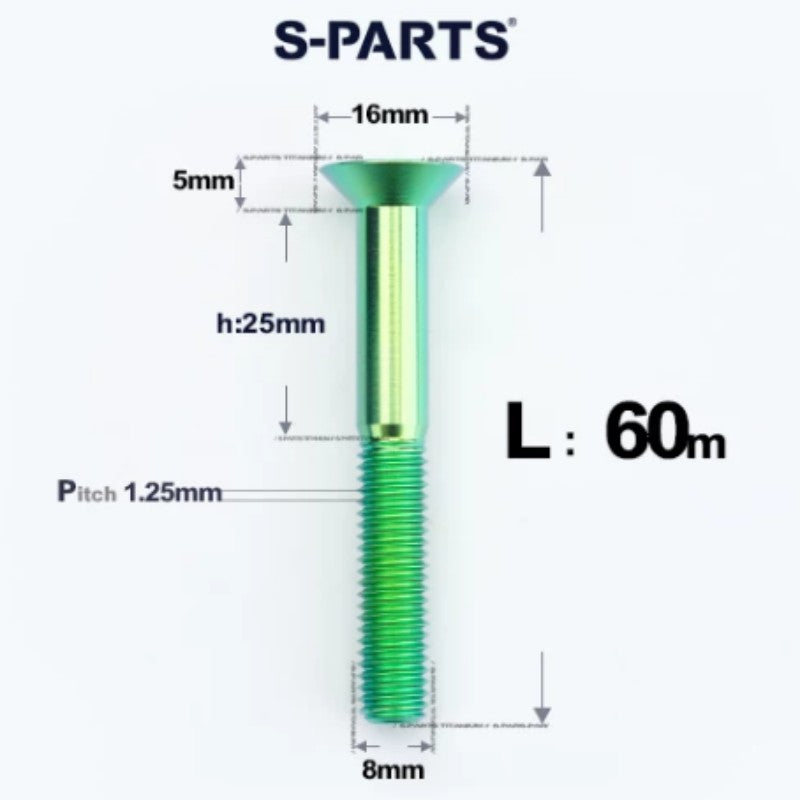 M8x16-85mm Titanium Flat Head Countersunk Bolts For E-bike and Motorcycle