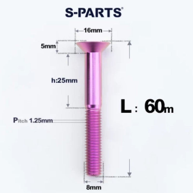 M8x16-85mm Titanium Flat Head Countersunk Bolts For E-bike and Motorcycle