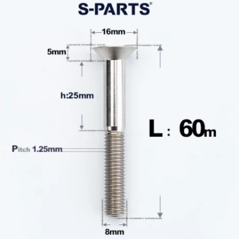 M8x16-85mm Titanium Flat Head Countersunk Bolts For E-bike and Motorcycle