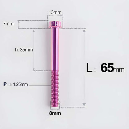 M8x10-120mm T40 Torx Titanium Bolts for Motorcycle