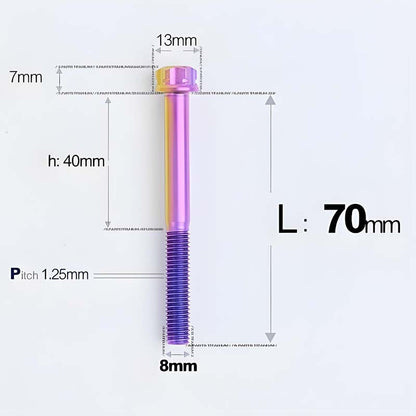 M8x10-120mm T40 Torx Titanium Bolts for Motorcycle