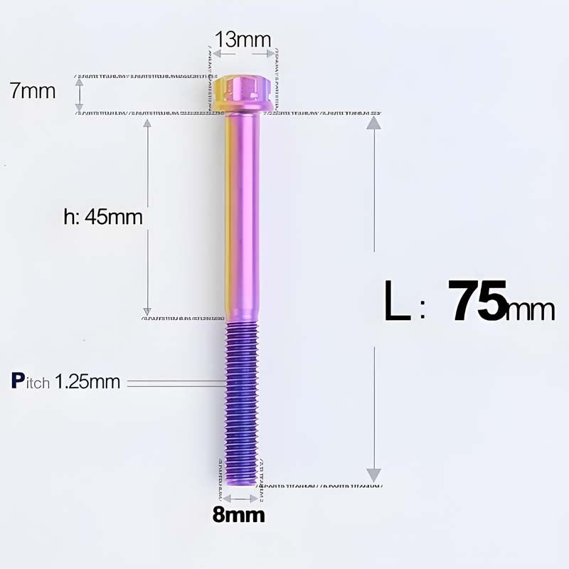 M8x10-120mm T40 Torx Titanium Bolts for Motorcycle