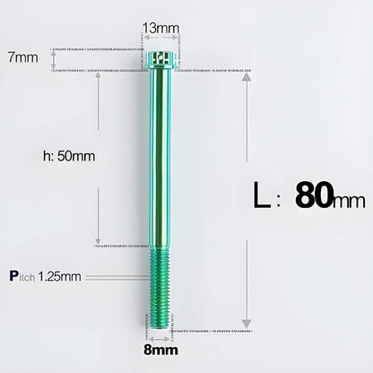 M8x10-120mm T40 Torx Titanium Bolts for Motorcycle