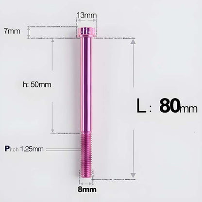 M8x10-120mm T40 Torx Titanium Bolts for Motorcycle